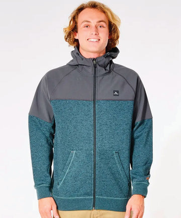 Rip Curl Viral Anti-Series Zip Through Hooded Fleece - Muted Green